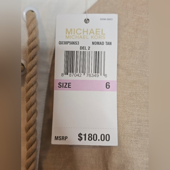 Michael Kors: Nomad Tan/White Midi Dress | NWT!! - Picture 4 of 8